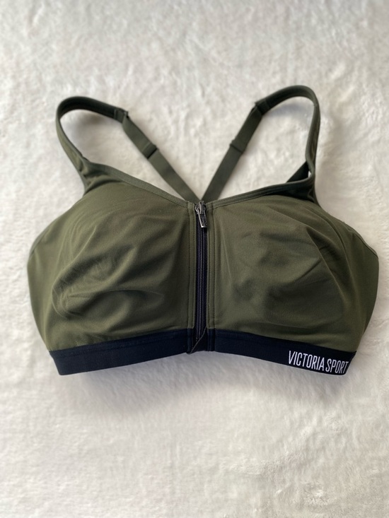 Victoria's Secret Other - Victoria Sport Knockout Front-Zip High Impact Sports Bra Olive Green 34DD